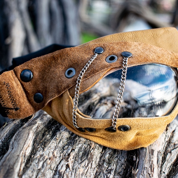 Steampunk Goggles, Burningman Goggles, Leather - Picture 2 of 8